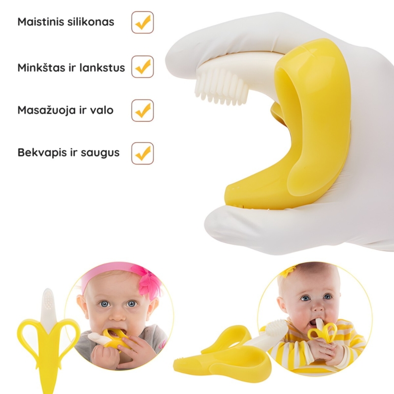 Kramtukas - dantų šepetėlis "Bananas"