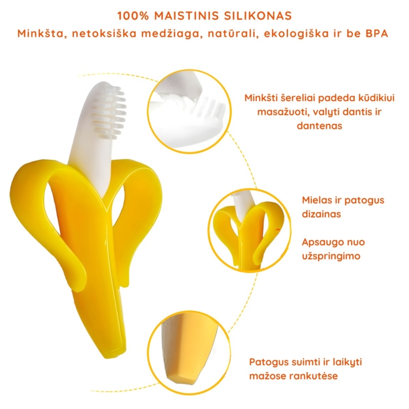 Kramtukas - dantų šepetėlis "Bananas"