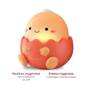 Grojantis mini žaislinis šviestuvas, oranžinis