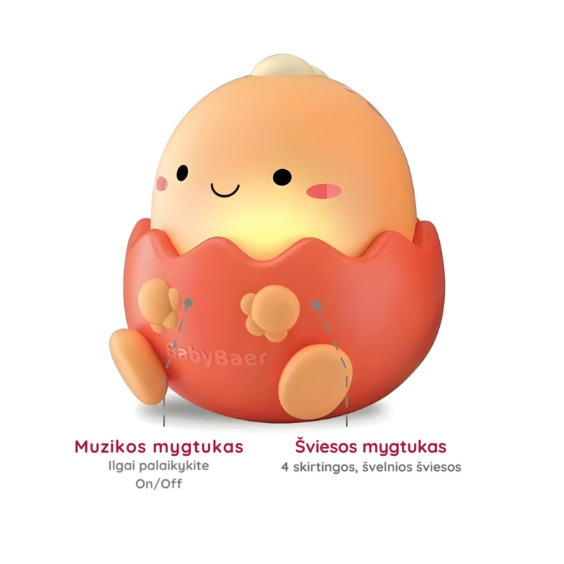 Grojantis mini žaislinis šviestuvas, oranžinis