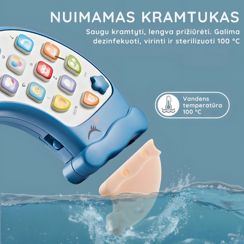 Muzikinis šviečiantis telefonas, geltonas