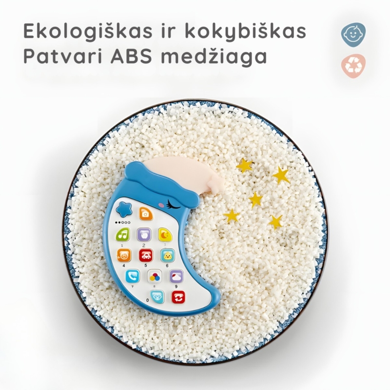 Muzikinis šviečiantis telefonas, geltonas