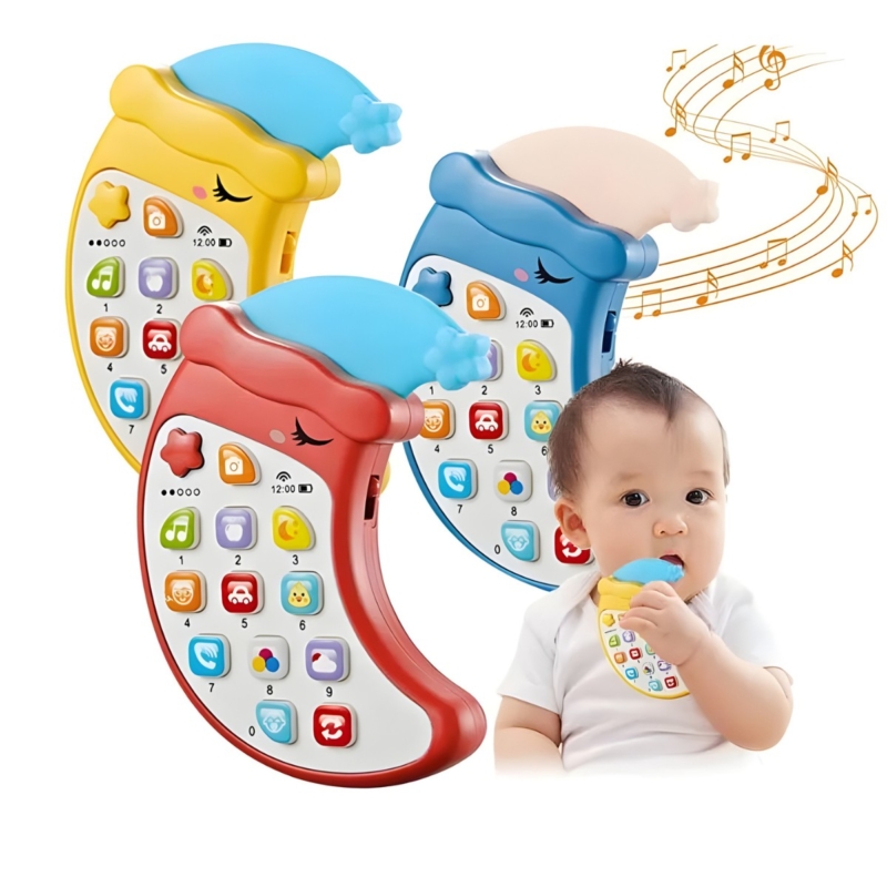 Muzikinis šviečiantis telefonas, geltonas