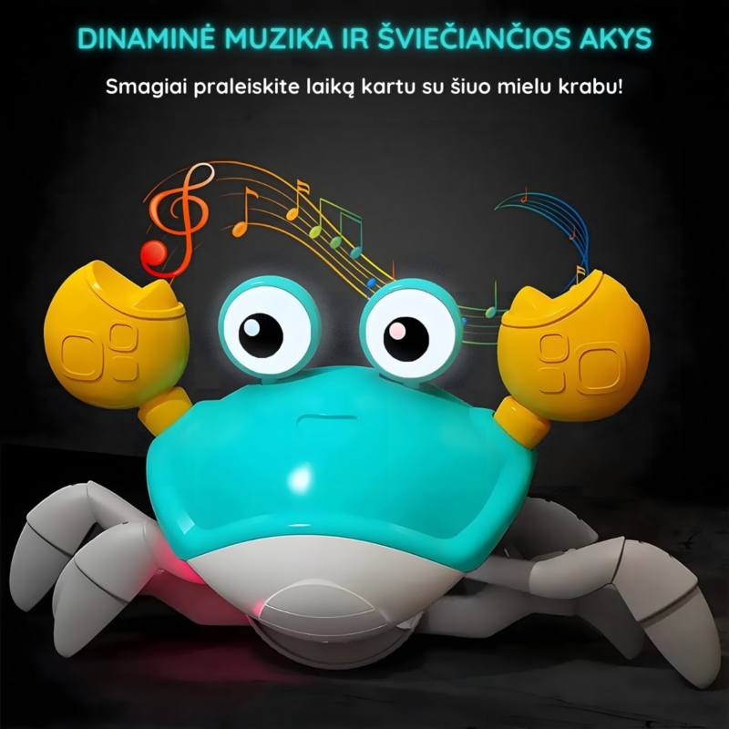 Interaktyvus muzikinis žaislas "Krabas", mėlynas