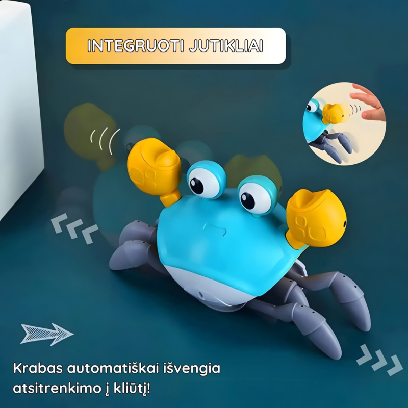 Interaktyvus muzikinis žaislas "Krabas", mėlynas