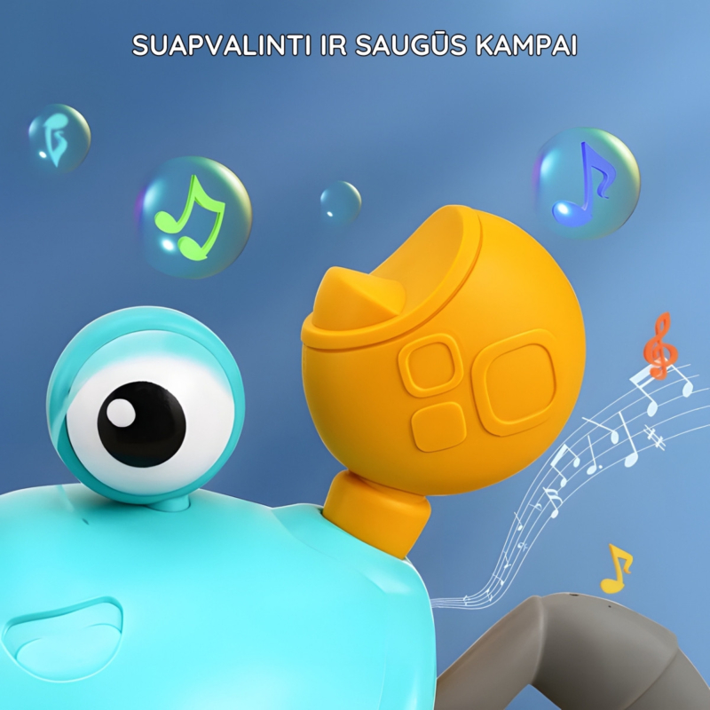 Interaktyvus muzikinis žaislas "Krabas", mėlynas