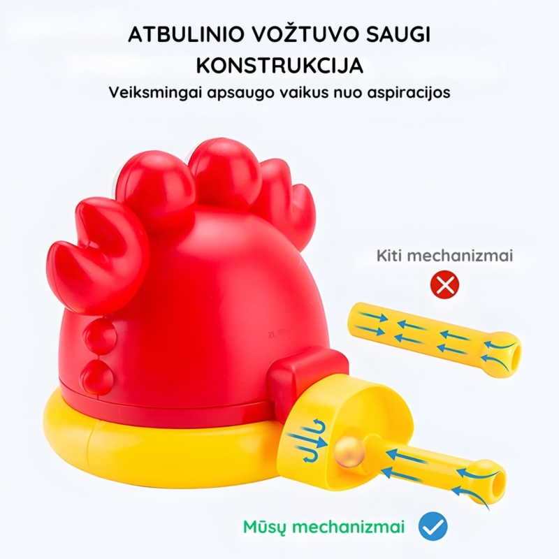 Burbulus pučiantis žaislas vaikams „Krabas“, mėlynas