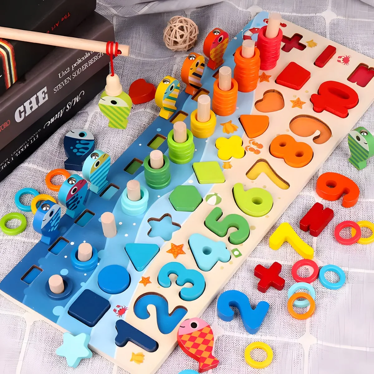 Montessori užimtumo lenta 4in1