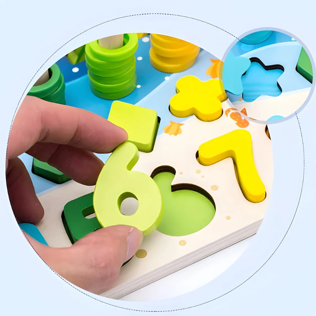 Montessori užimtumo lenta 4in1