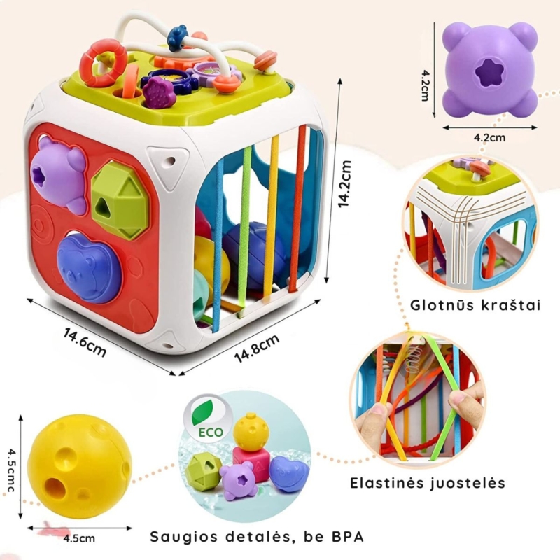Daugiafunkcinis žaislas "Kubas" 7in1