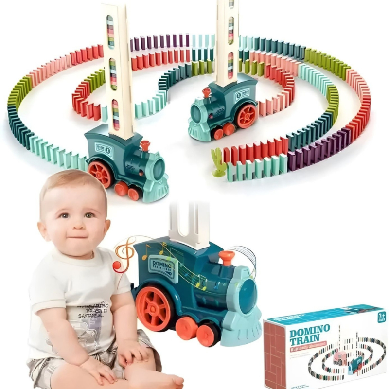Elektrinis traukinukas "Domino" (120 det.), žalias