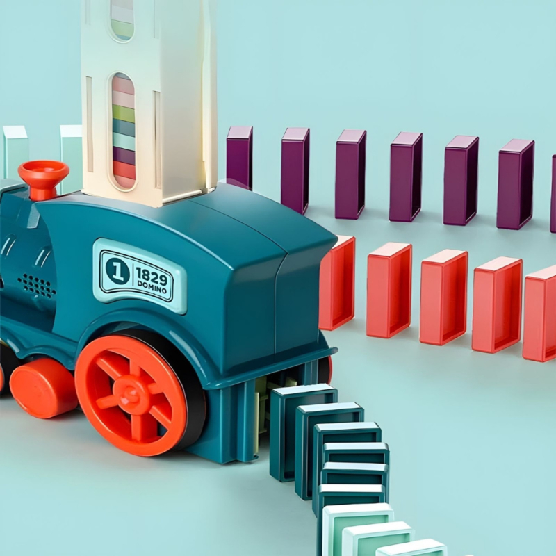Elektrinis traukinukas "Domino" (120 det.), žalias