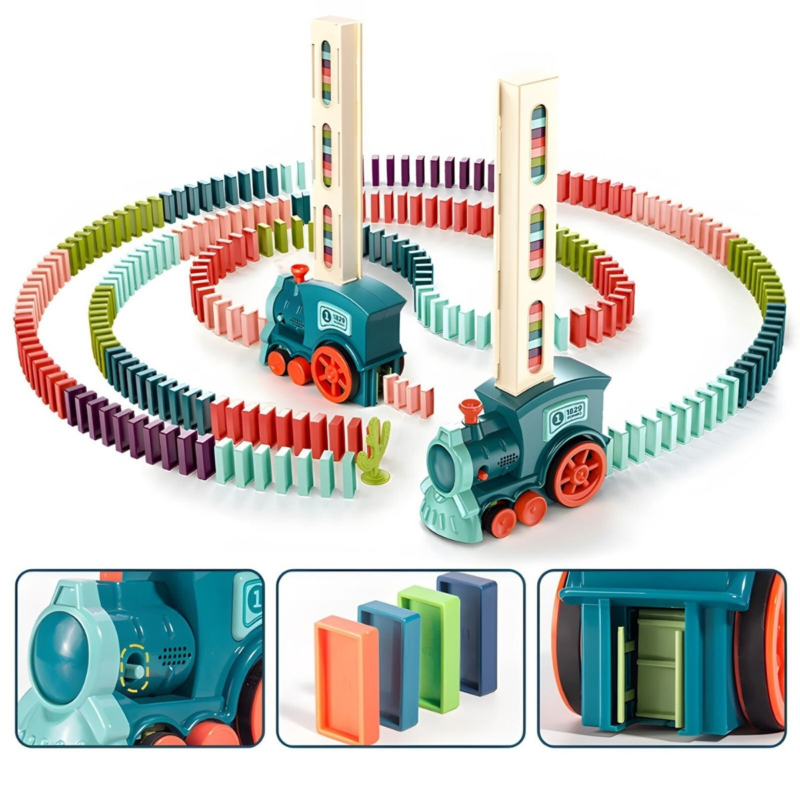 Elektrinis traukinukas "Domino" (120 det.), žalias