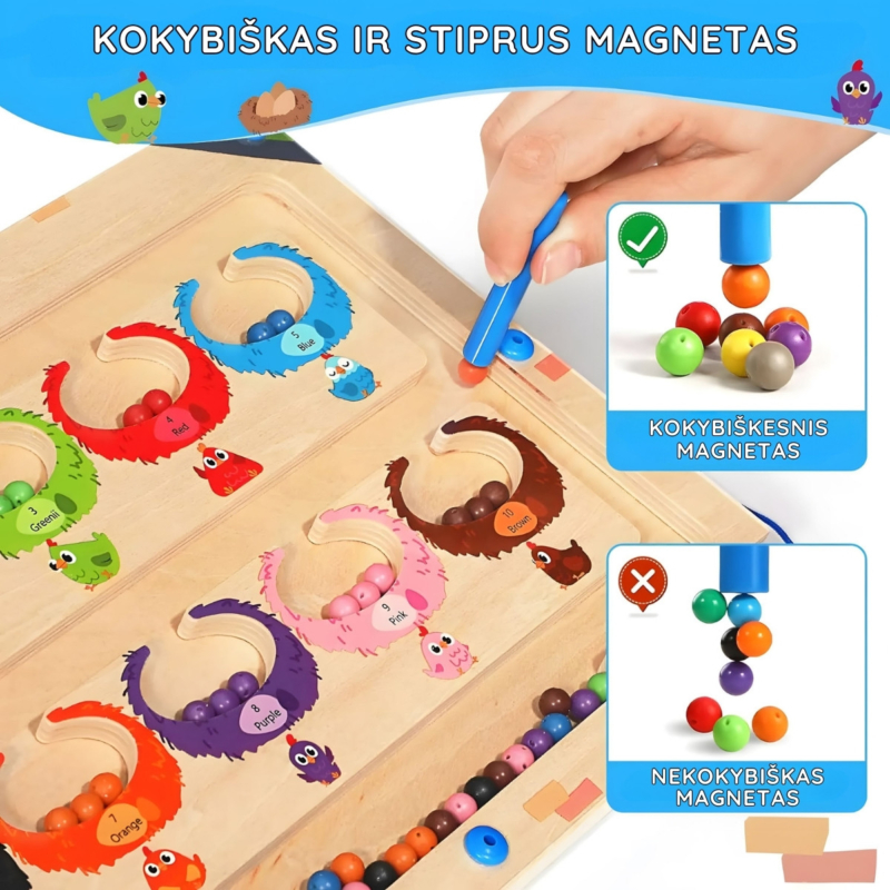 Dvipusė Montessori magnetinė rūšiavimo lenta