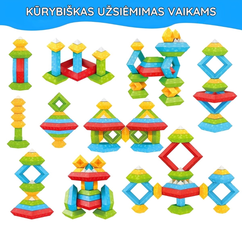 Geometrinis konstruktorius vaikams nuo 3 metų (15 det.)
