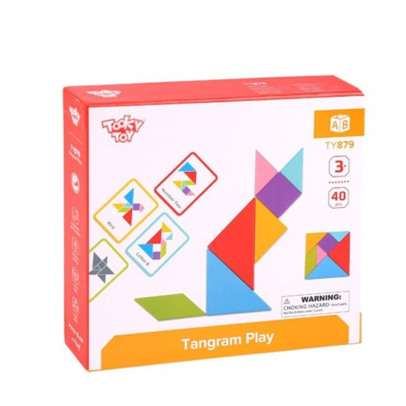 Tooky Toy spalvota geometrinė dėlionė - puzlė