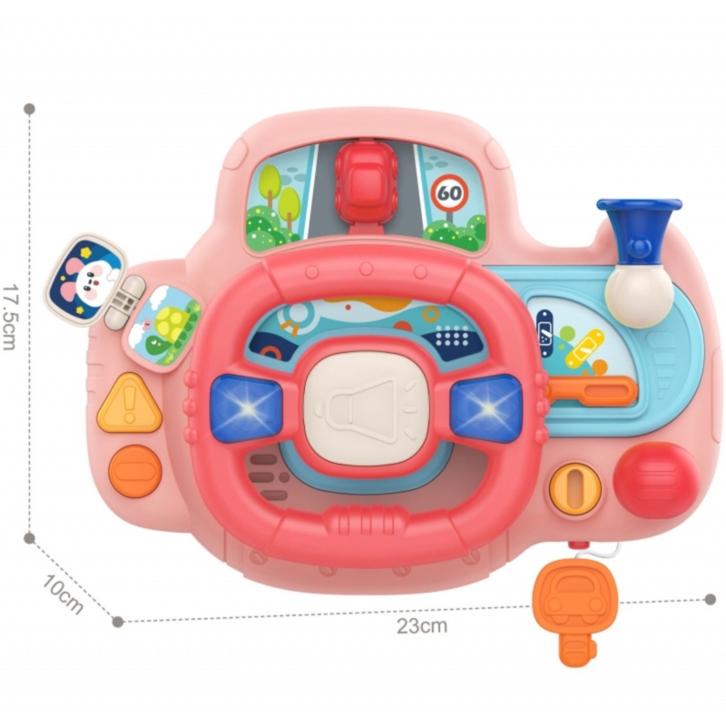 Woopie Baby žaislinis valdymo vairas vaikams, rožinis