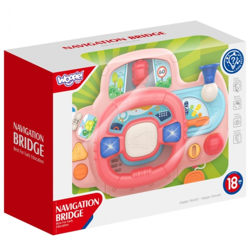 Woopie Baby žaislinis valdymo vairas vaikams, rožinis