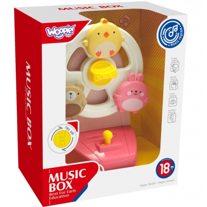 Woopie Baby muzikinis veiklos ratas vaikams, rožinis