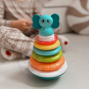 Muzikinis bokštas-rūšiuoklė kūdikiams "Drambliukas"