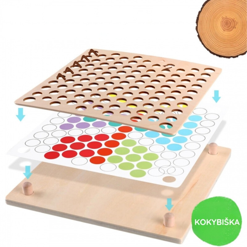 Woopie Montessori spalvota mozaika – rūšiuoklė vaikams