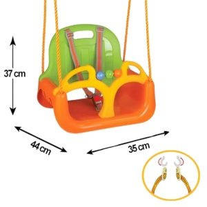 Sūpynės 3in1 vaikams nuo 12 mėnesių, oranžinės – Woopie