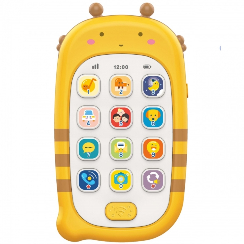 Woopie Baby žaislinis muzikinis telefonas vaikams, geltonas