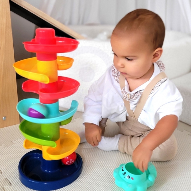 Spalvota kamuoliukų trasa kūdikiams - Woopie Baby