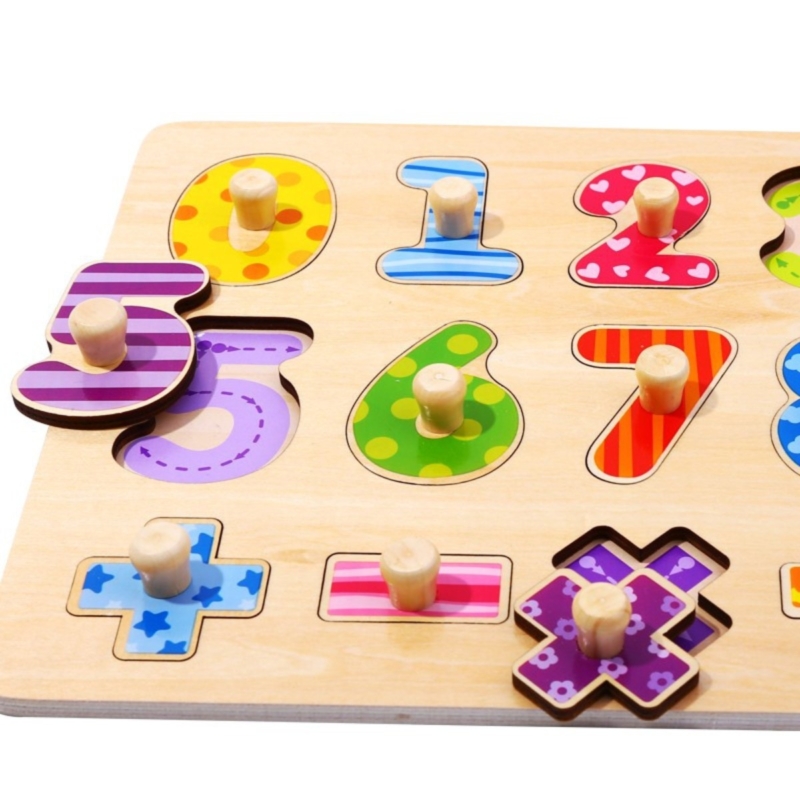 Tooky Toy medinė formų dėlionė "Skaičiai"