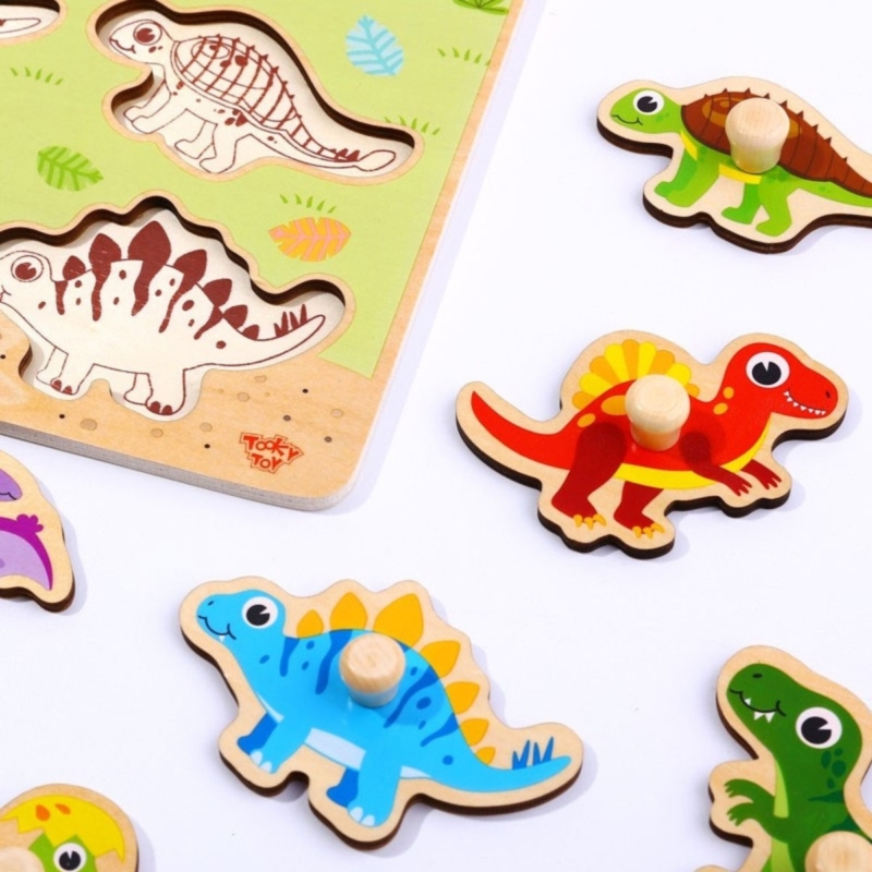 Tooky toy medinė dėlionė "Dinozaurai"