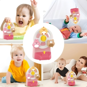 Woopie Baby muzikinis veiklos ratas vaikams, rožinis