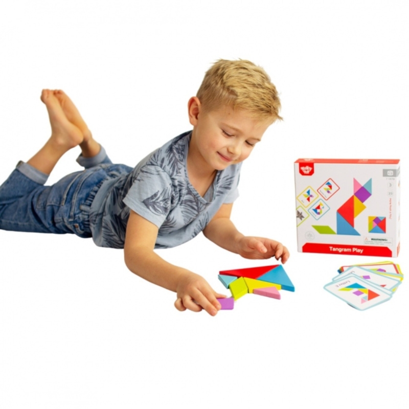 Tooky Toy spalvota geometrinė dėlionė - puzlė
