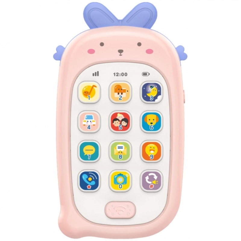 Woopie Baby žaislinis muzikinis telefonas vaikams, rožinis