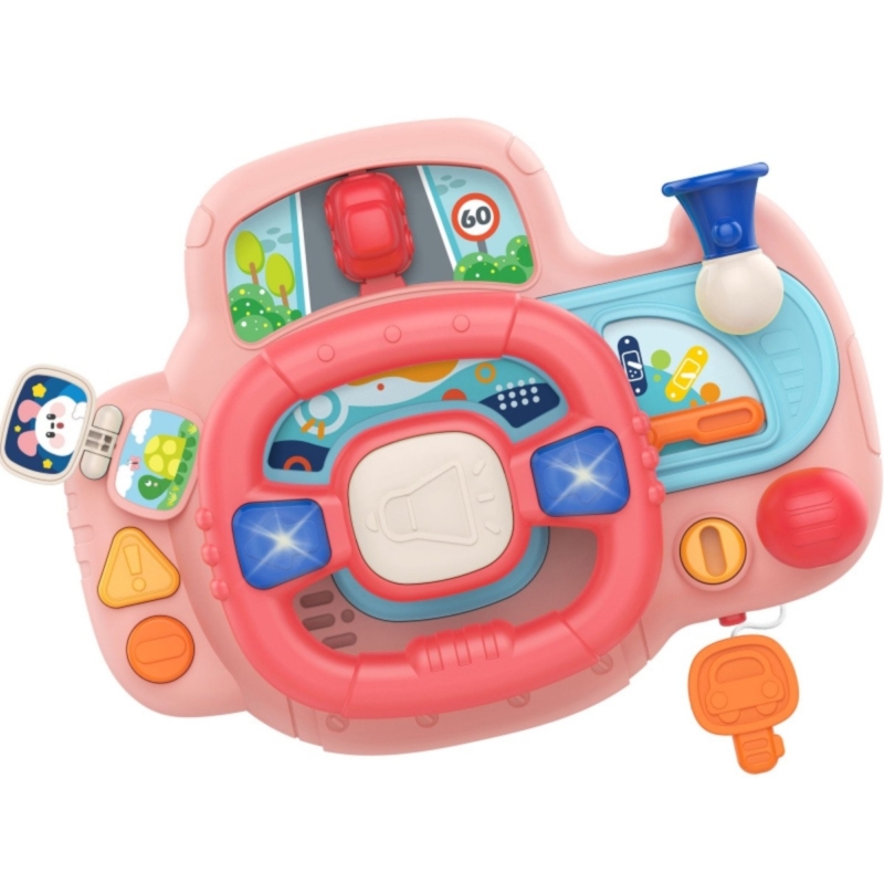 Woopie Baby žaislinis valdymo vairas vaikams, rožinis