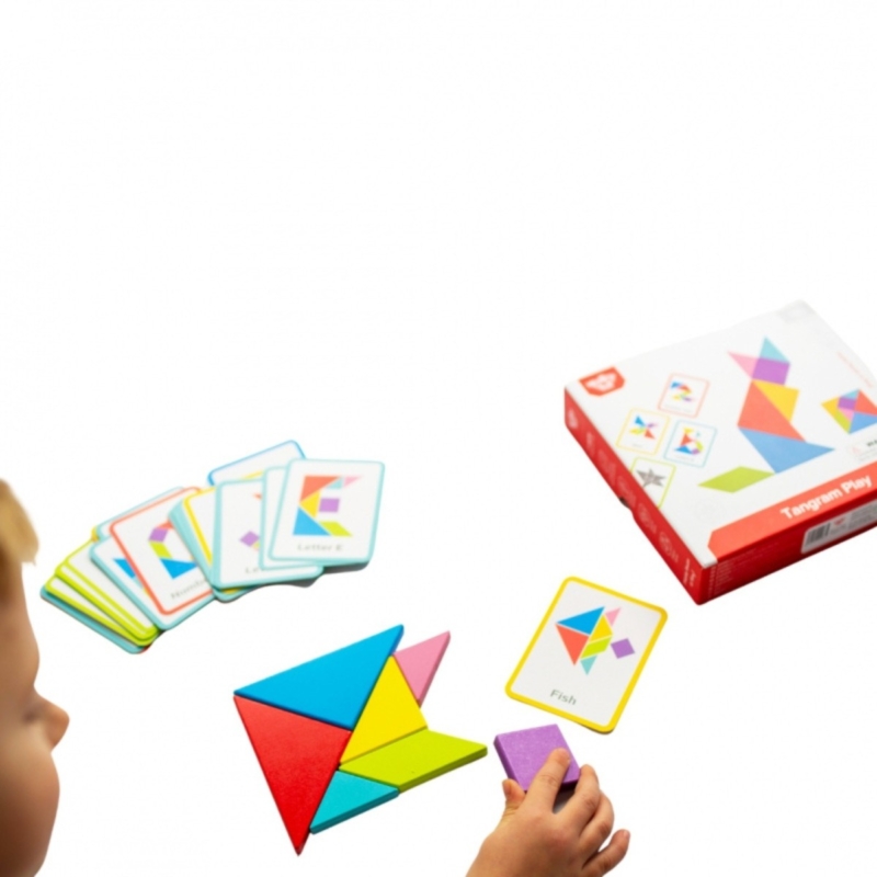 Tooky Toy spalvota geometrinė dėlionė - puzlė