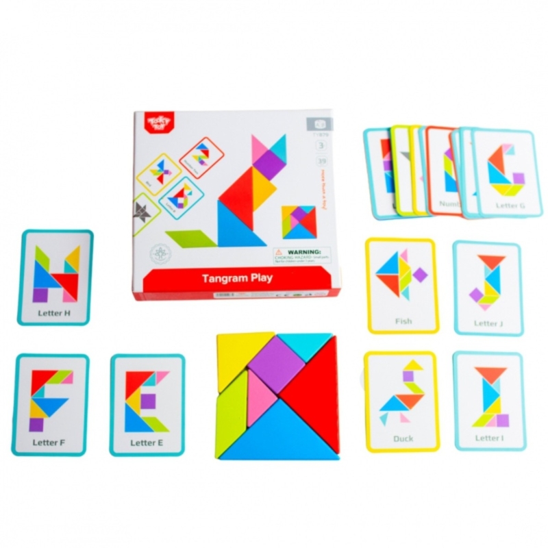Tooky Toy spalvota geometrinė dėlionė - puzlė