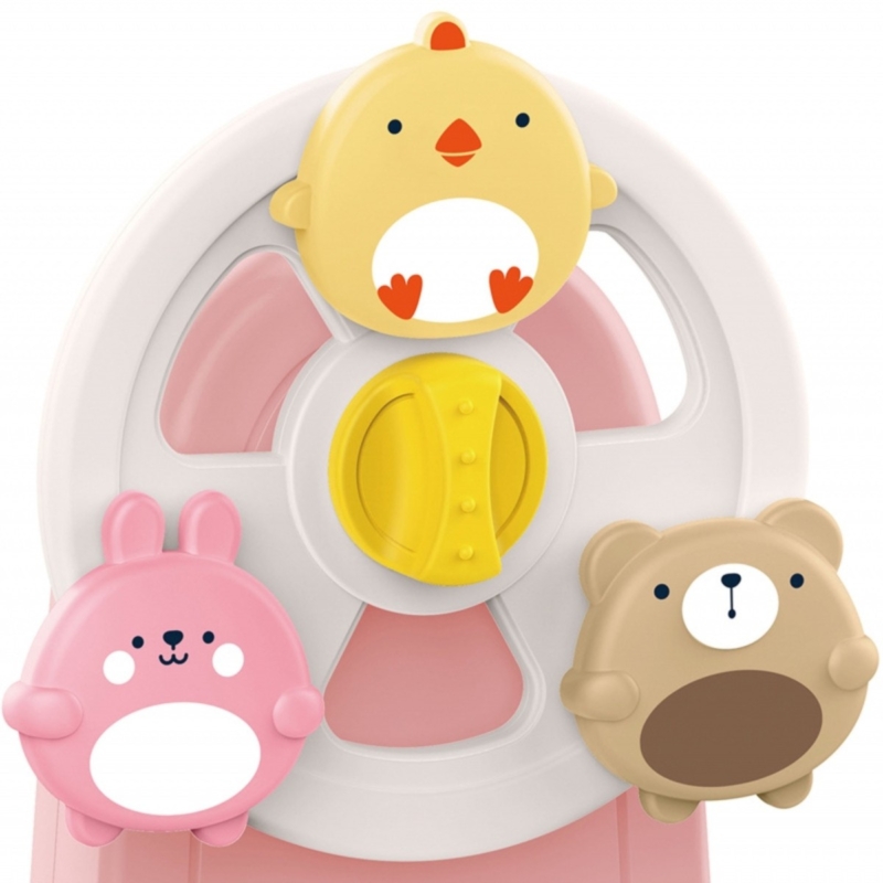 Woopie Baby muzikinis veiklos ratas vaikams, rožinis