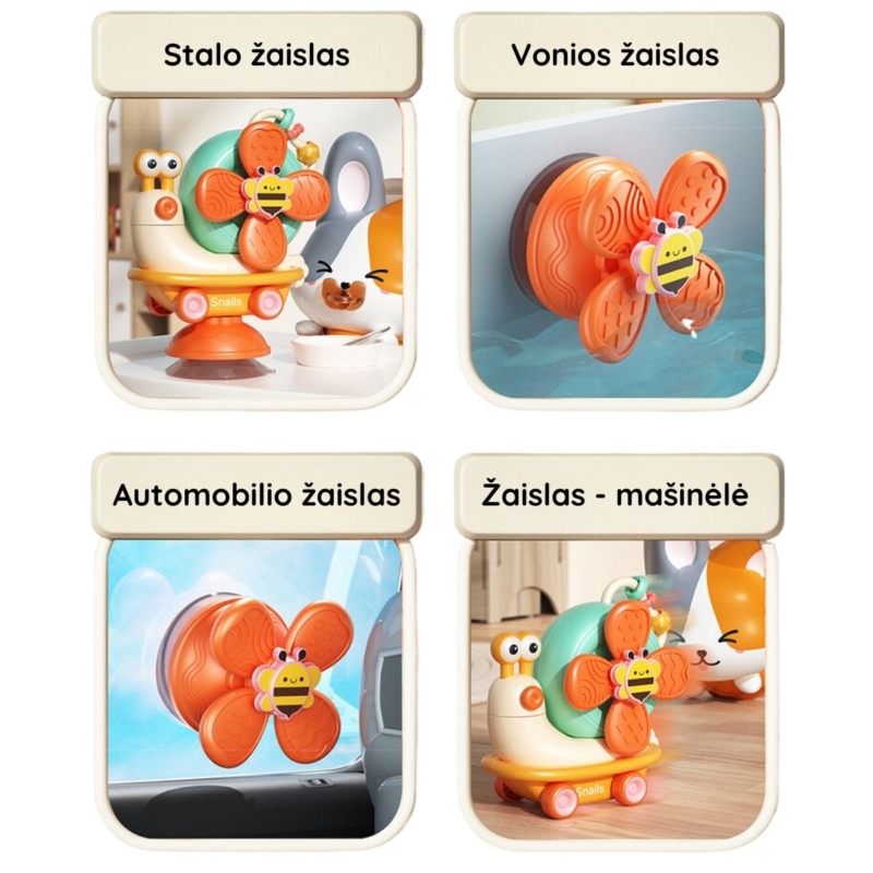 Daugiafunkcinis žaislas "Sraigė" 5in1, oranžinis