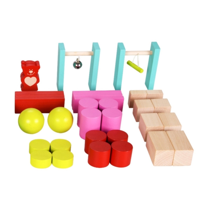 Classic world spalvotos medinės kaladėlės "Domino" (105 det.)