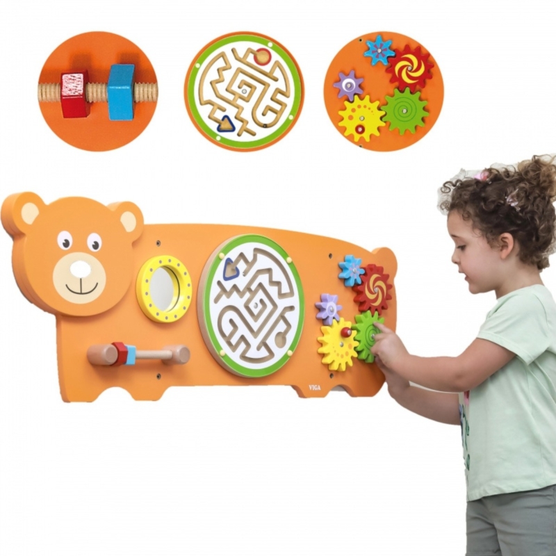 Viga Montessori jutiminė lenta "Meškiukas"