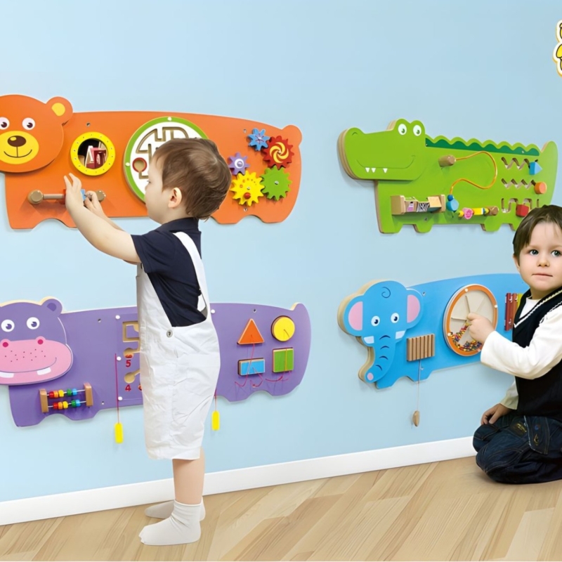 Montessori jutiminė lenta „Begemotas“ vaikams nuo 18 mėn.