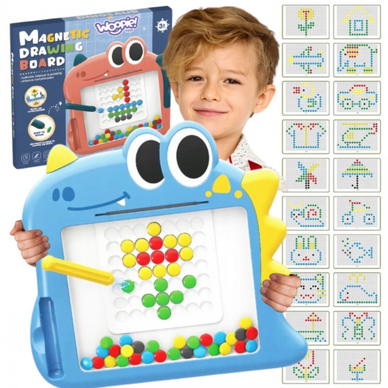 Magnetinė lenta vaikams nuo 3 metų „Dinozauras“, mėlyna