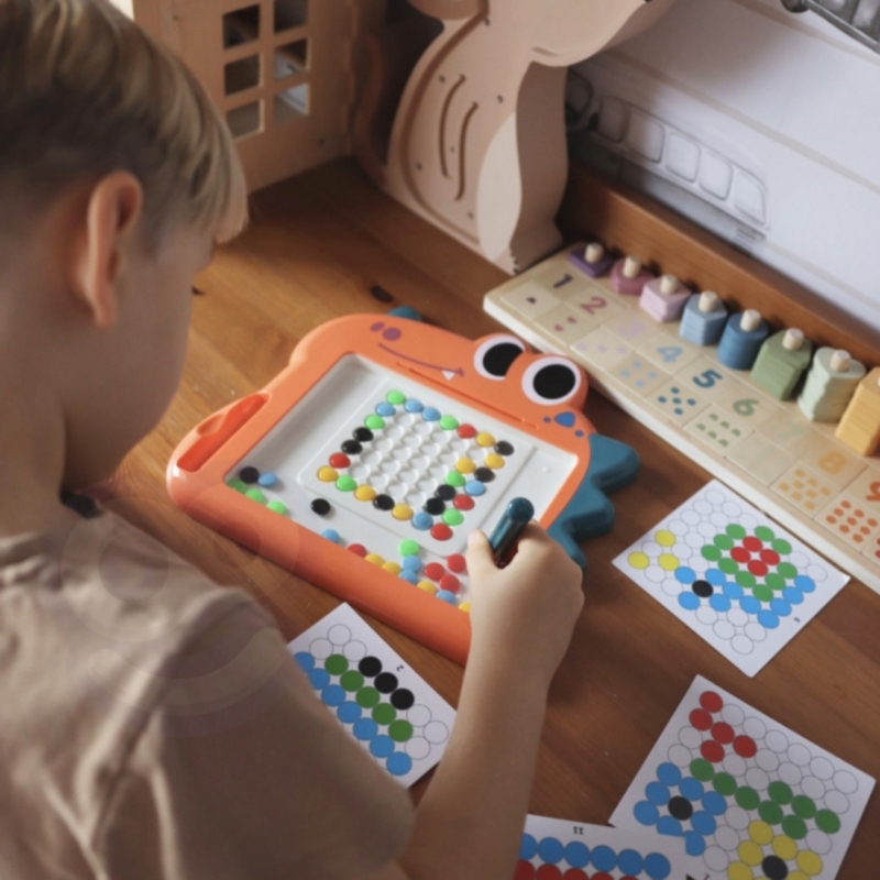 Magnetinė lenta vaikams nuo 3 metų „Dinozauras“, mėlyna