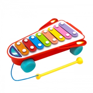 Woopie Baby traukiamas žaislas - ksilofonas, raudonas