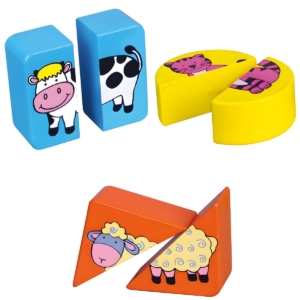 Mokomoji medinė dėlionė vaikams nuo 18 mėn. „Gyvūnėliai“