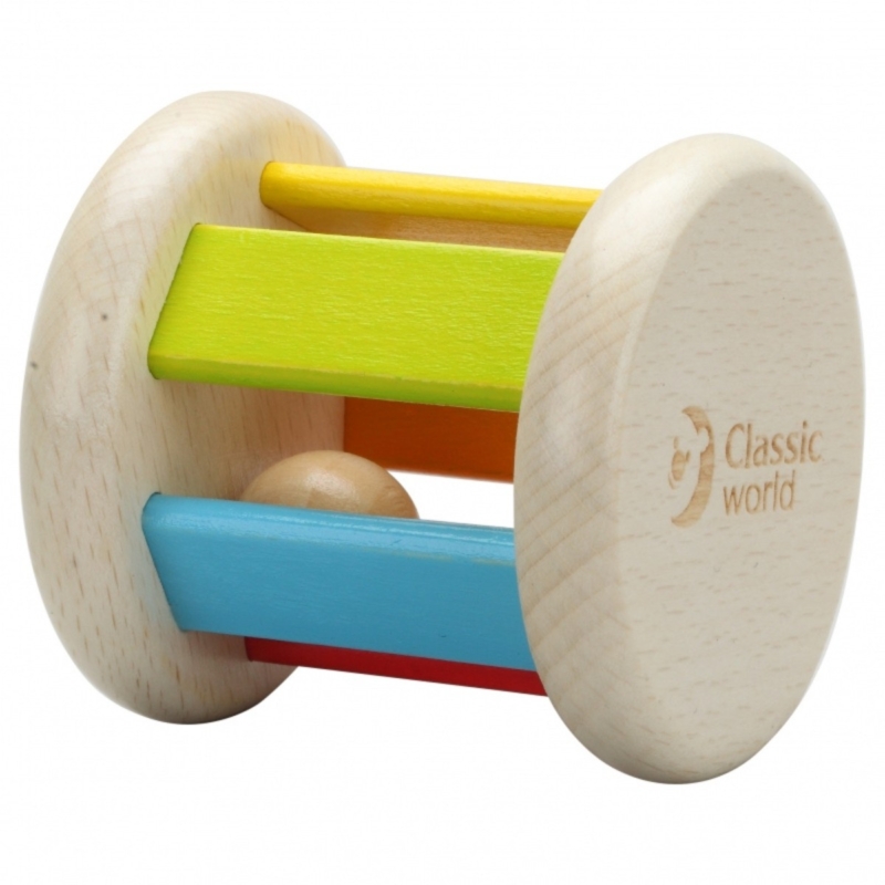 Classic World spalvotas medinis barškutis "Cilindras"