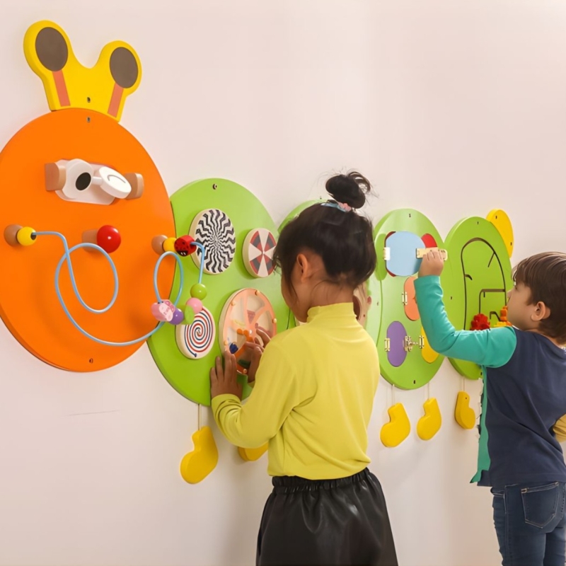 Viga Montessori sensorinė veiklos lenta "Vikšras"