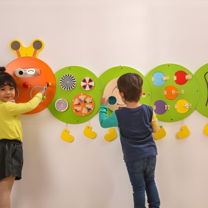 Viga Montessori sensorinė veiklos lenta "Vikšras"