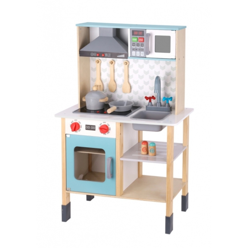 TOOKY TOY medinė vaikiška virtuvėlė su priedais, 96 cm