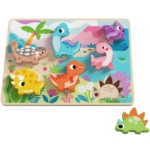 Montessori medinė dėlionė "Dinozaurai"